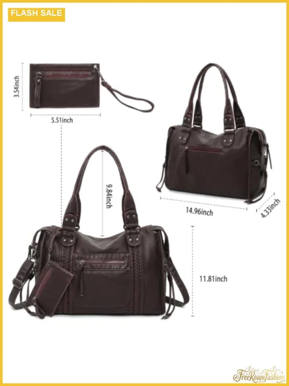 Vegan Leather Hobo Shoulder Bag for Women, Y2K Distressed Tote